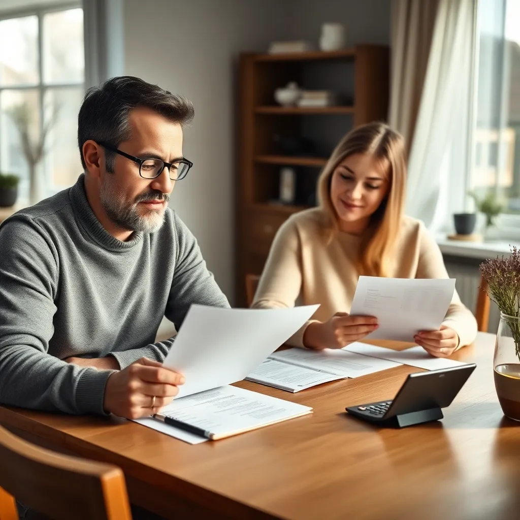 Nederlands gezin bespreekt hun huishoudbudget aan de eettafel