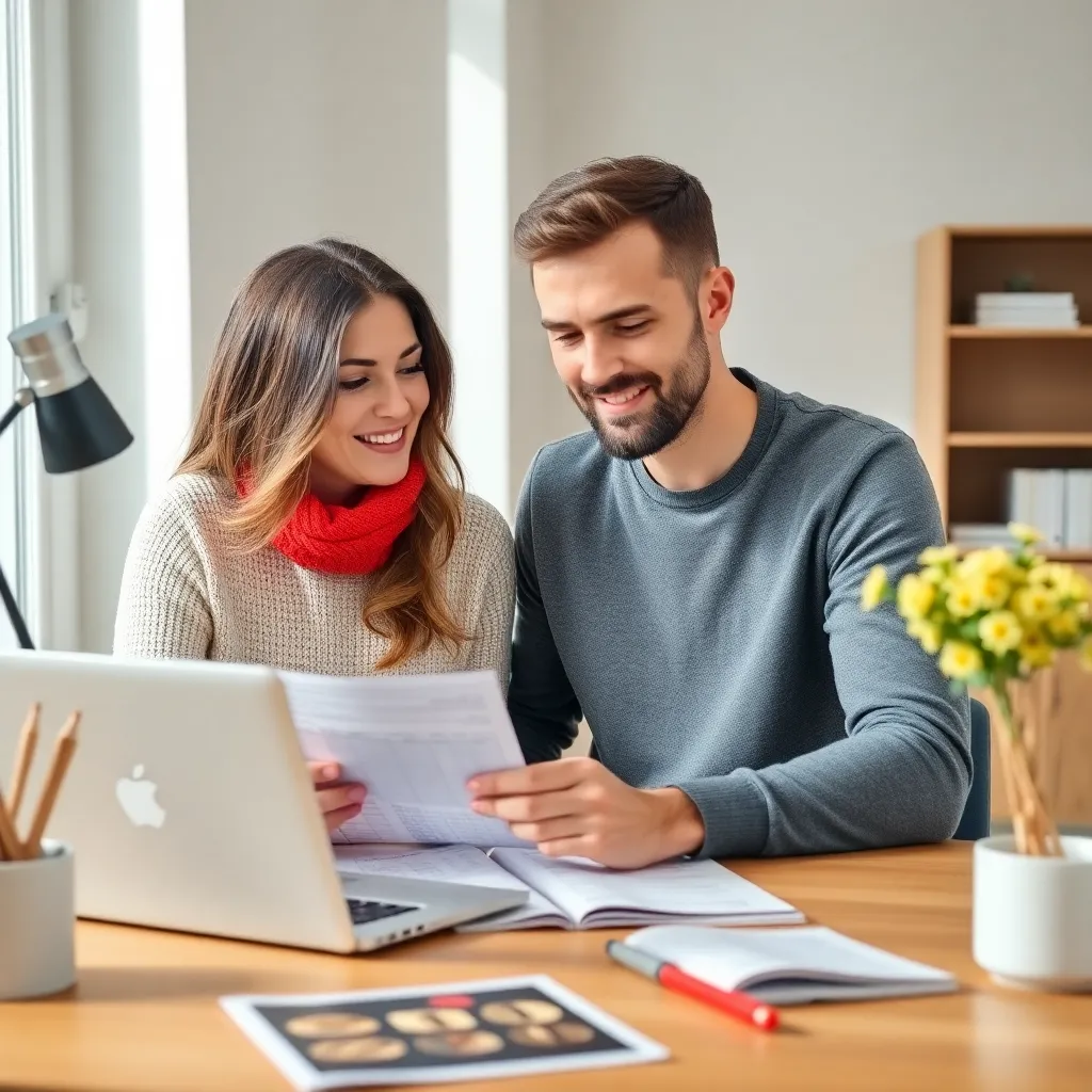 Jonge Nederlandse professional die een eenvoudig budgetteringssjabloon invult op laptop