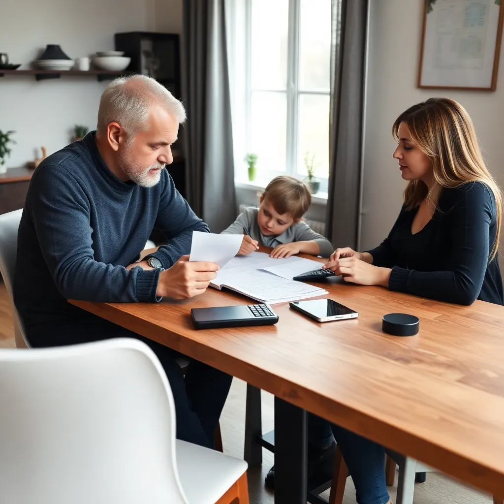 Nederlandse familie die samen hun huishoudbudget plant