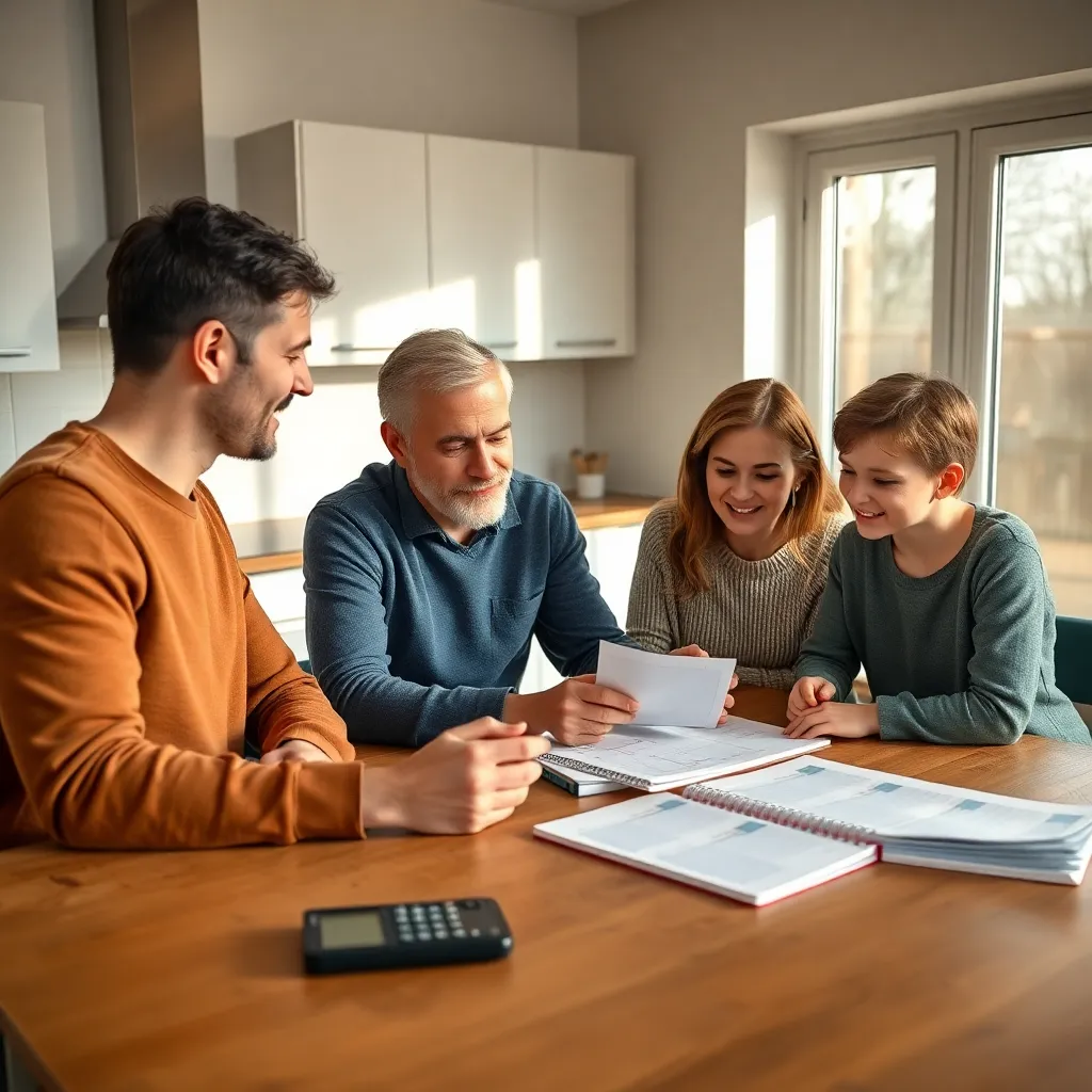 Nederlandse professional die financiën plant met digitale hulpmiddelen en papieren budget