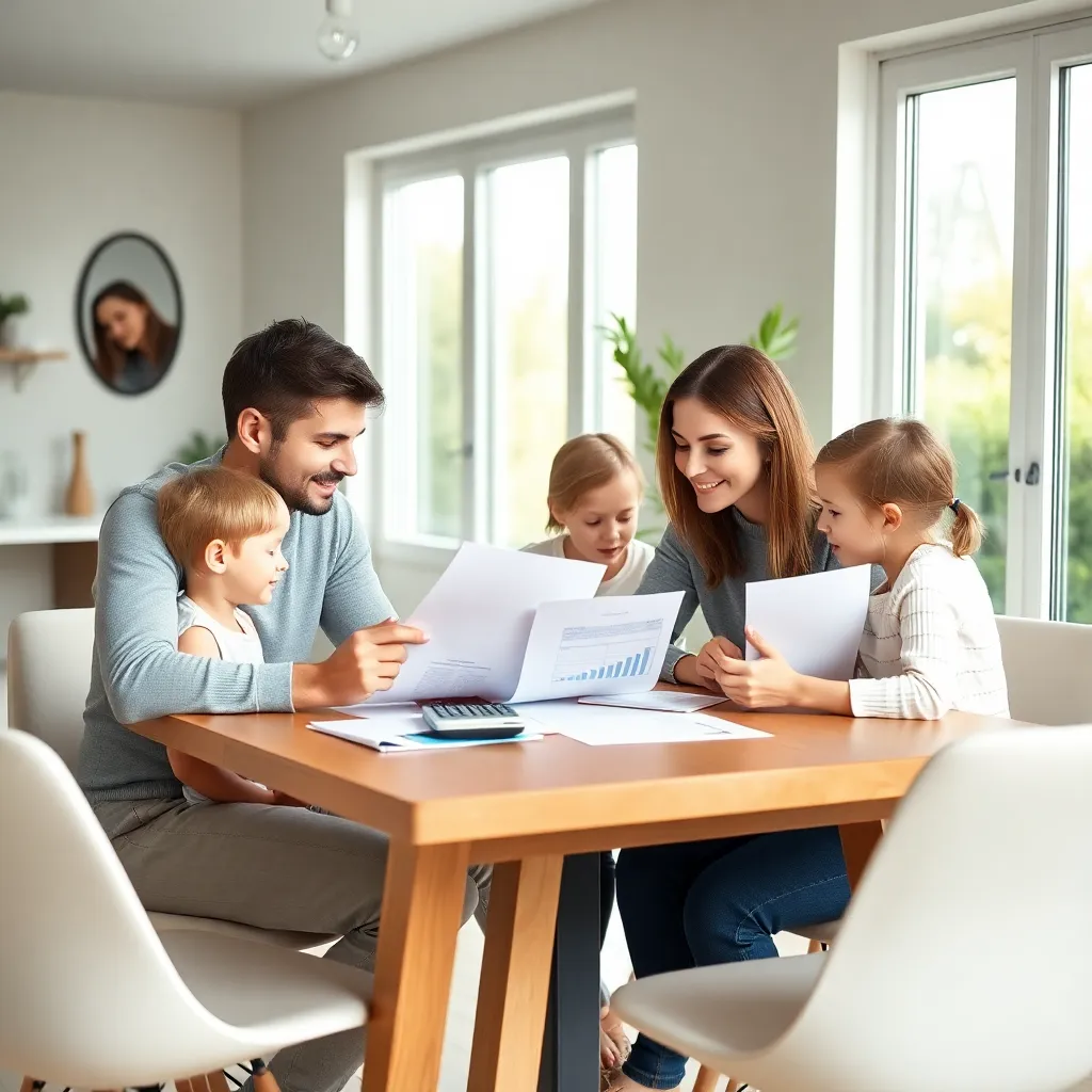 Nederlandse familie die samen budgetteert aan de keukentafel
